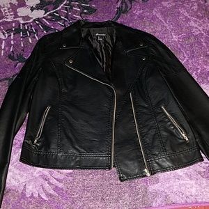 Black faux leather jacket
